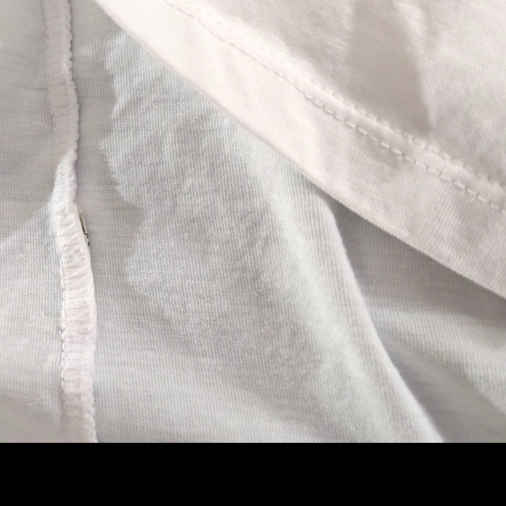 Zara White Short Sleeve Tee with Ruffle Detail, Sz Medium - Picture 6 of 10